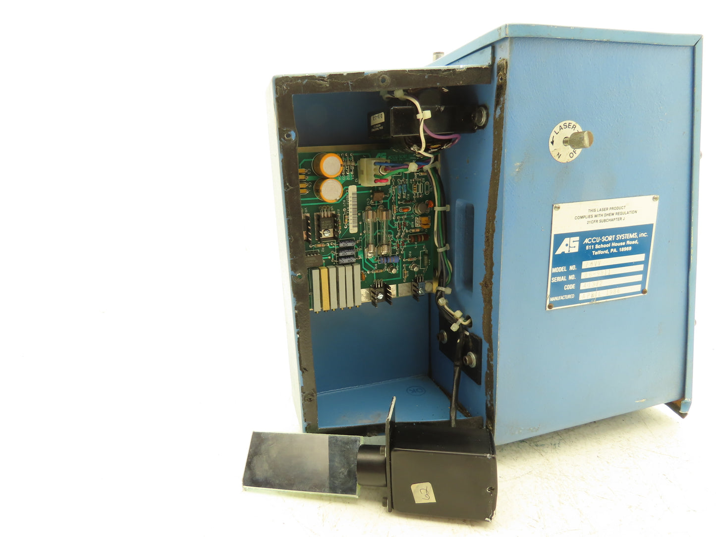 Accu-Sort 70VV Laser Barcode Scanner Cast Aluminum Enclosure Mirror Mount Broke