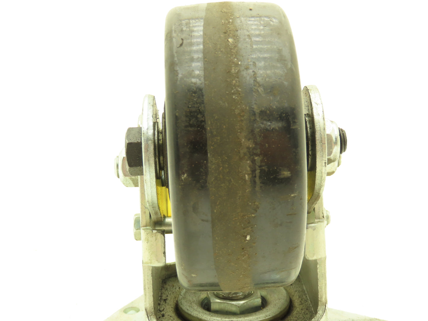 Spring Loaded Swiveling Caster Wheel 4-3/4"x2" Black Plastic 6.25"x4.5" Plate