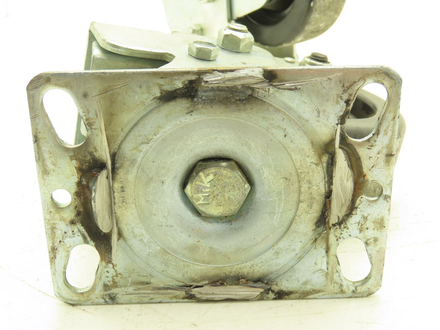 Spring Loaded Swivel Caster 4-3/4"x2" Plastic Wheel 6.25"x4.5" Plate Lot of 2