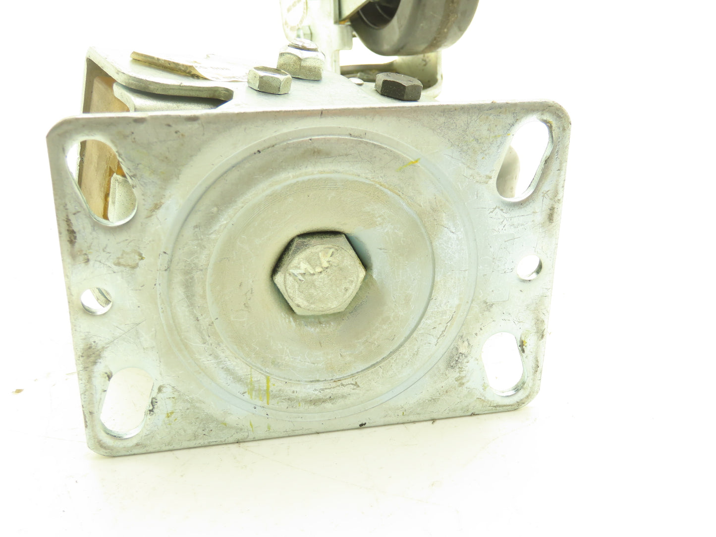 Spring Loaded Swivel Caster 4-3/4"x2" Plastic Wheel 6.25"x4.5" Plate Lot of 2