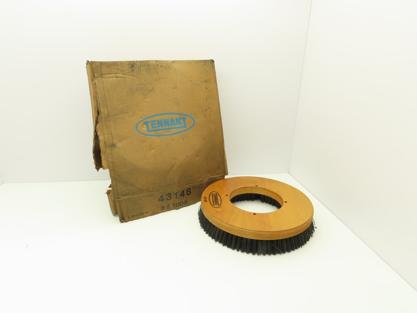 Tennant 43148 Scrubbing Brush 14" Stiff Poly 6 Row 1" Wood Backing Disc