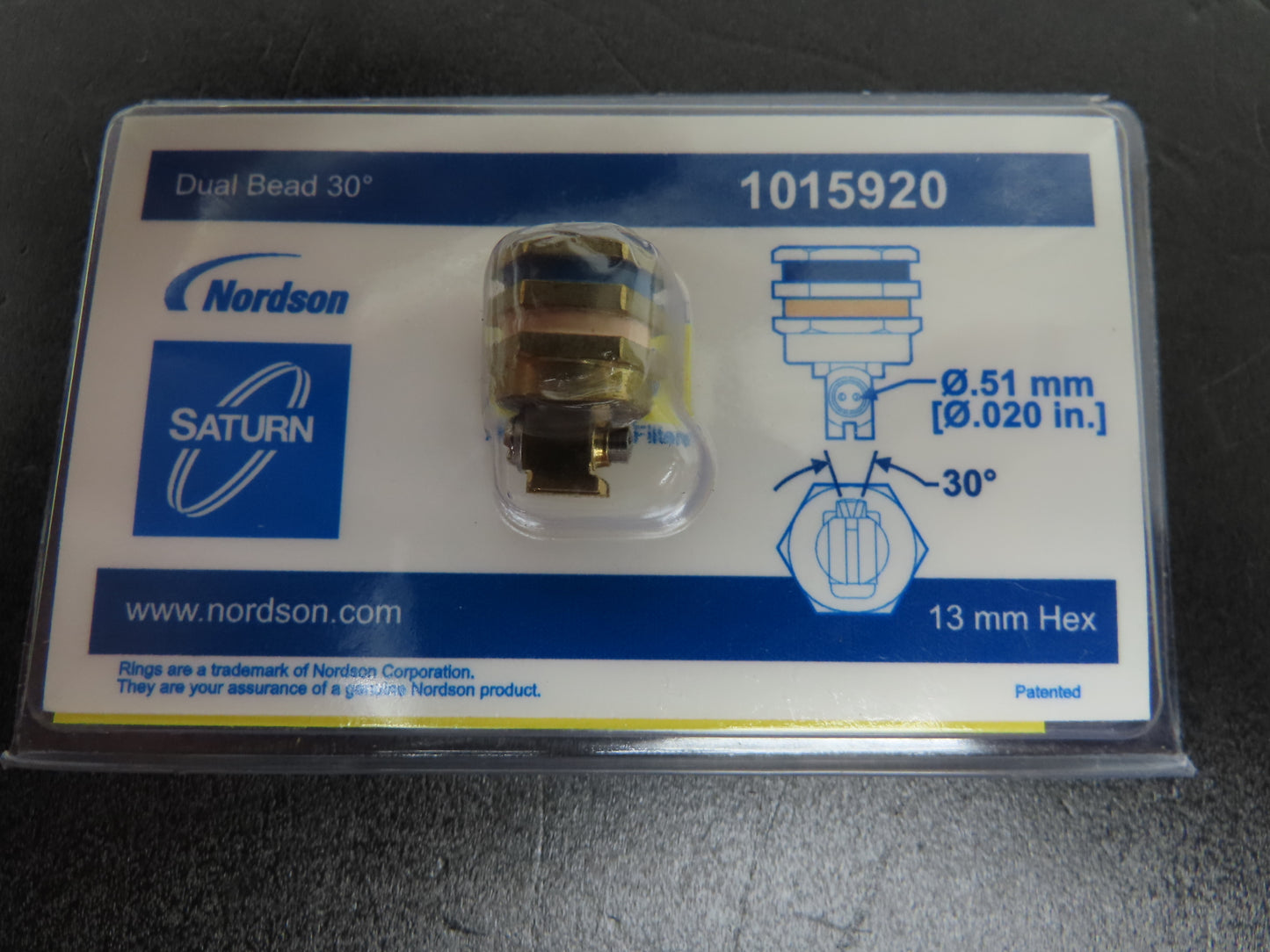 Nordson 1015920 90 Degree Nozzle Dual Bead 30° .51mm