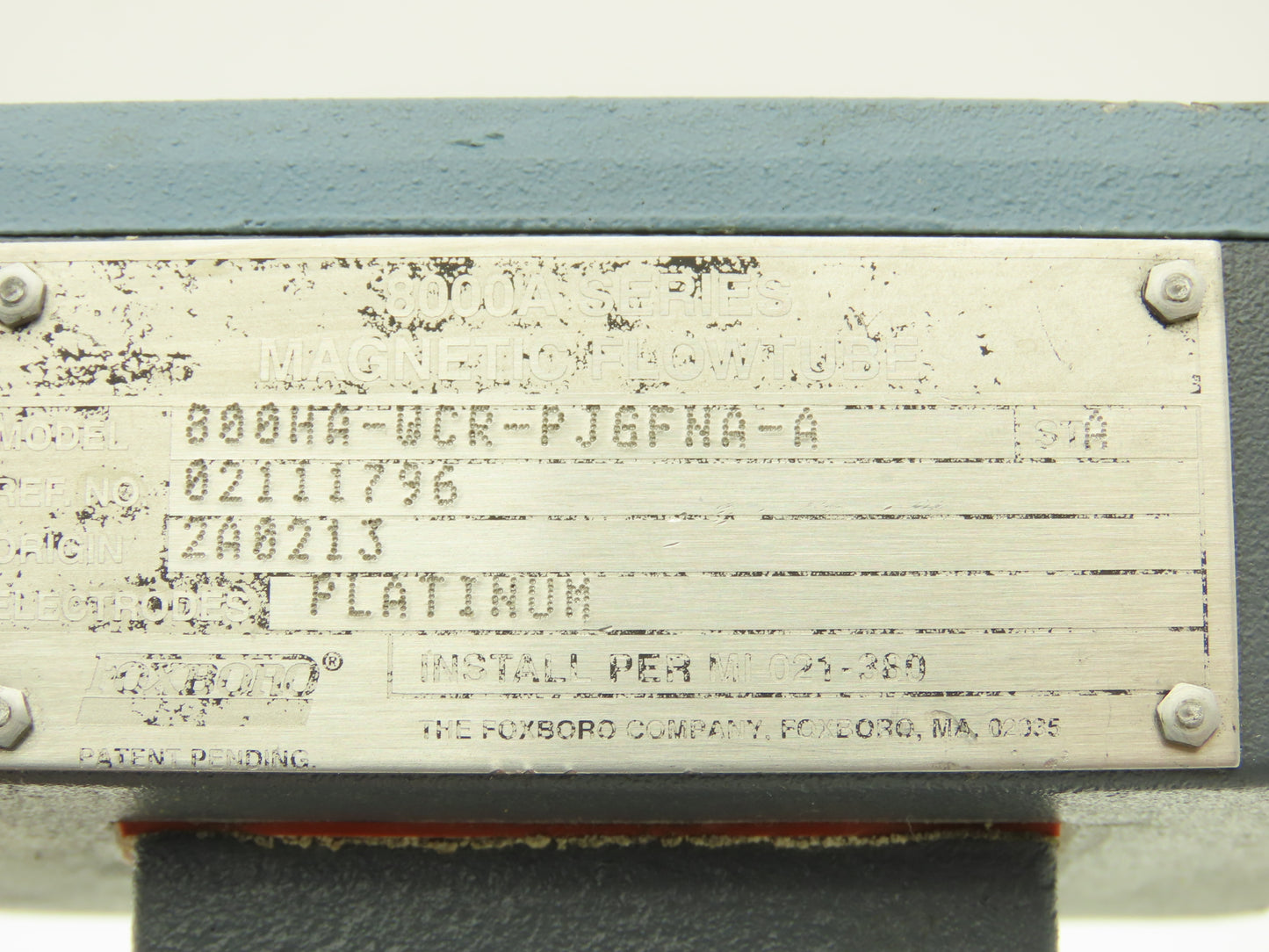 Foxboro 800HA-WCR-PJGFNA-A Magnetic Flowtube Meter 1/2" Line 740psi