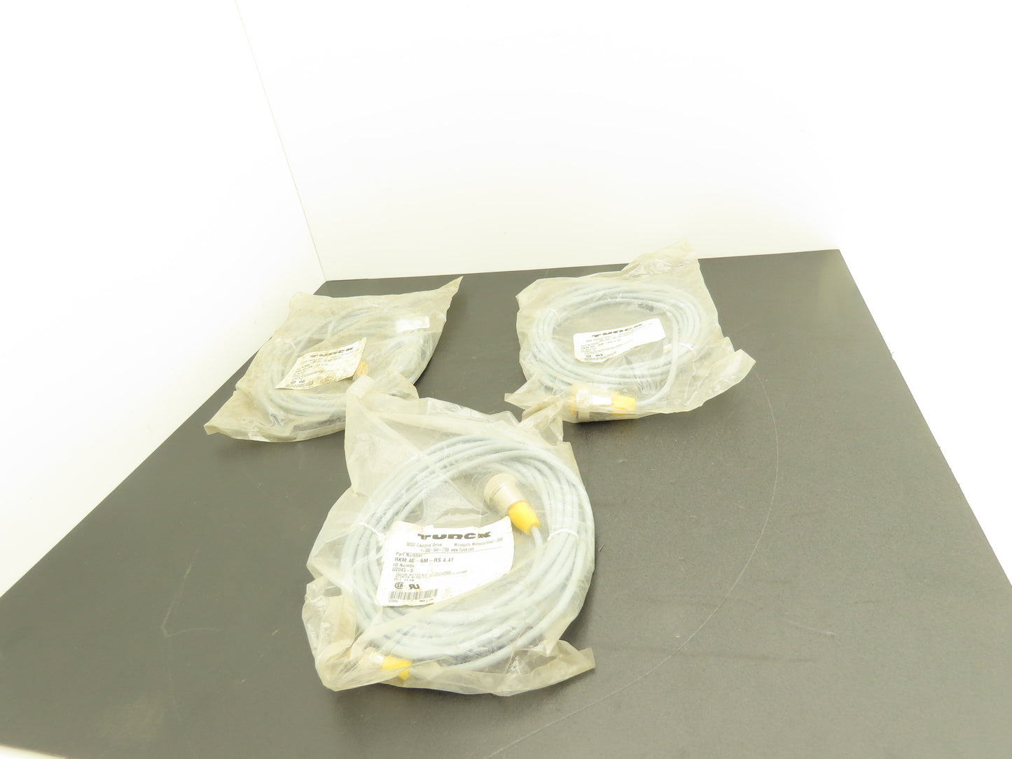 Turck RKM 40-6M-RS 4.4T 4-Pin Molex to 4-pin M12 6-Meter Hybrid Cable Lot of 3