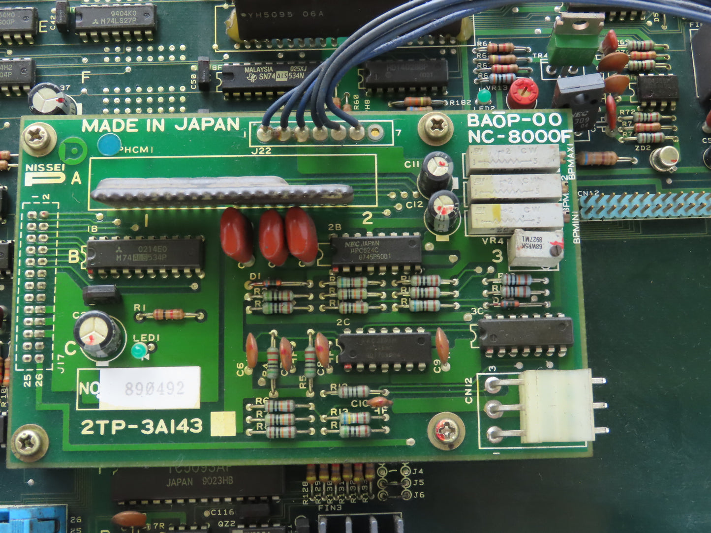 Nissei CPUA-EH-05 NC8000F2 Injection Molding Machine Printed Circuit Board