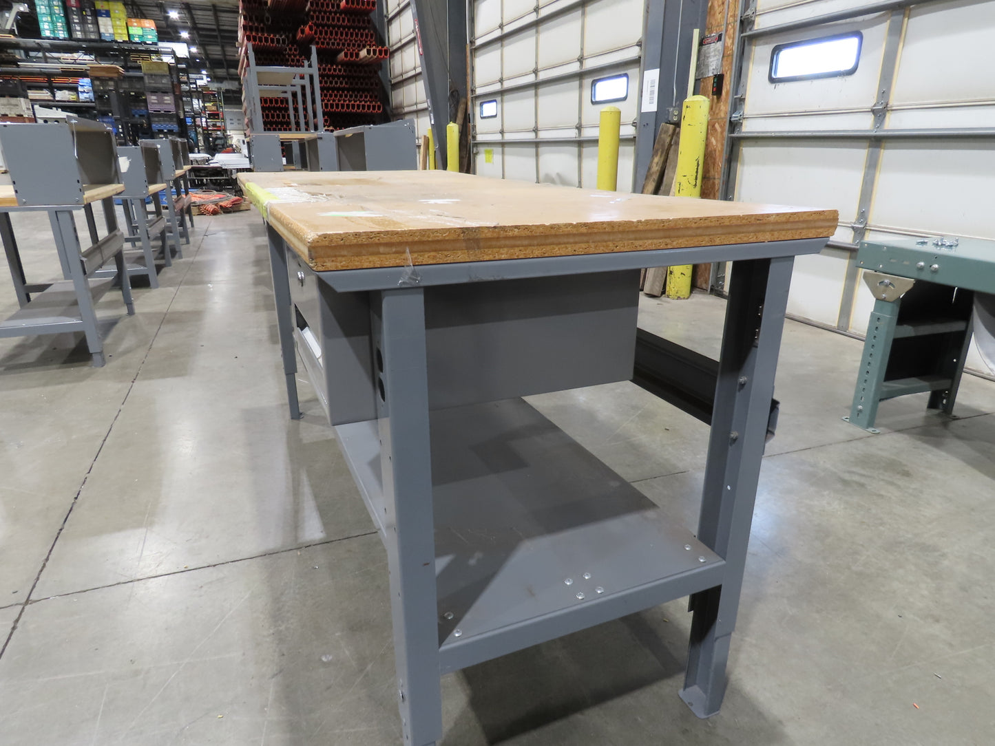 Uline 72"x 30" Industrial Work Bench Table Composite Wood Top w/Drawer