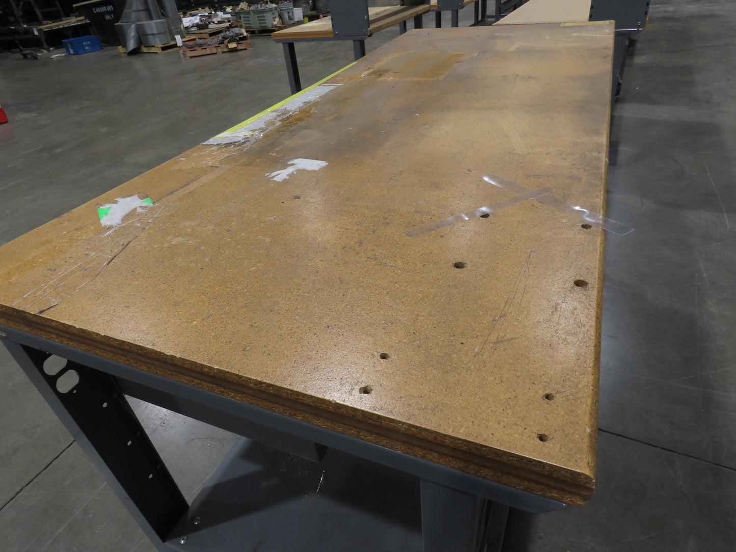 Uline 72"x 30" Industrial Work Bench Table Composite Wood Top w/Drawer