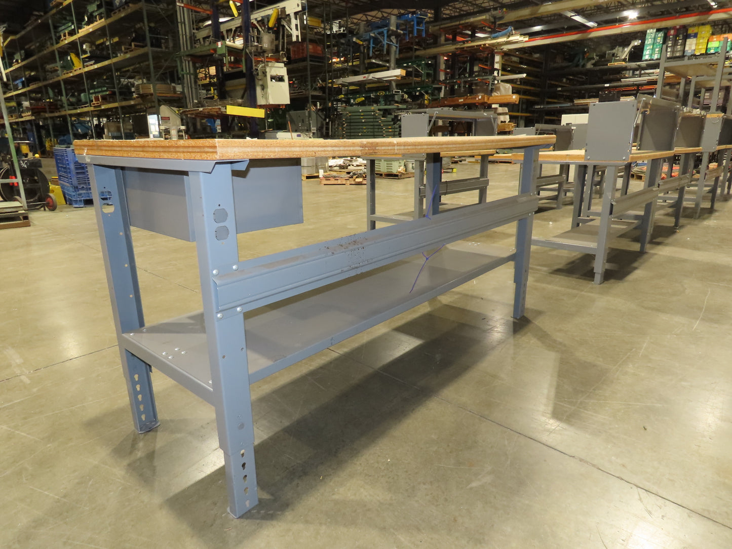 Uline 72"x 30" Industrial Work Bench Table Composite Wood Top w/Drawer