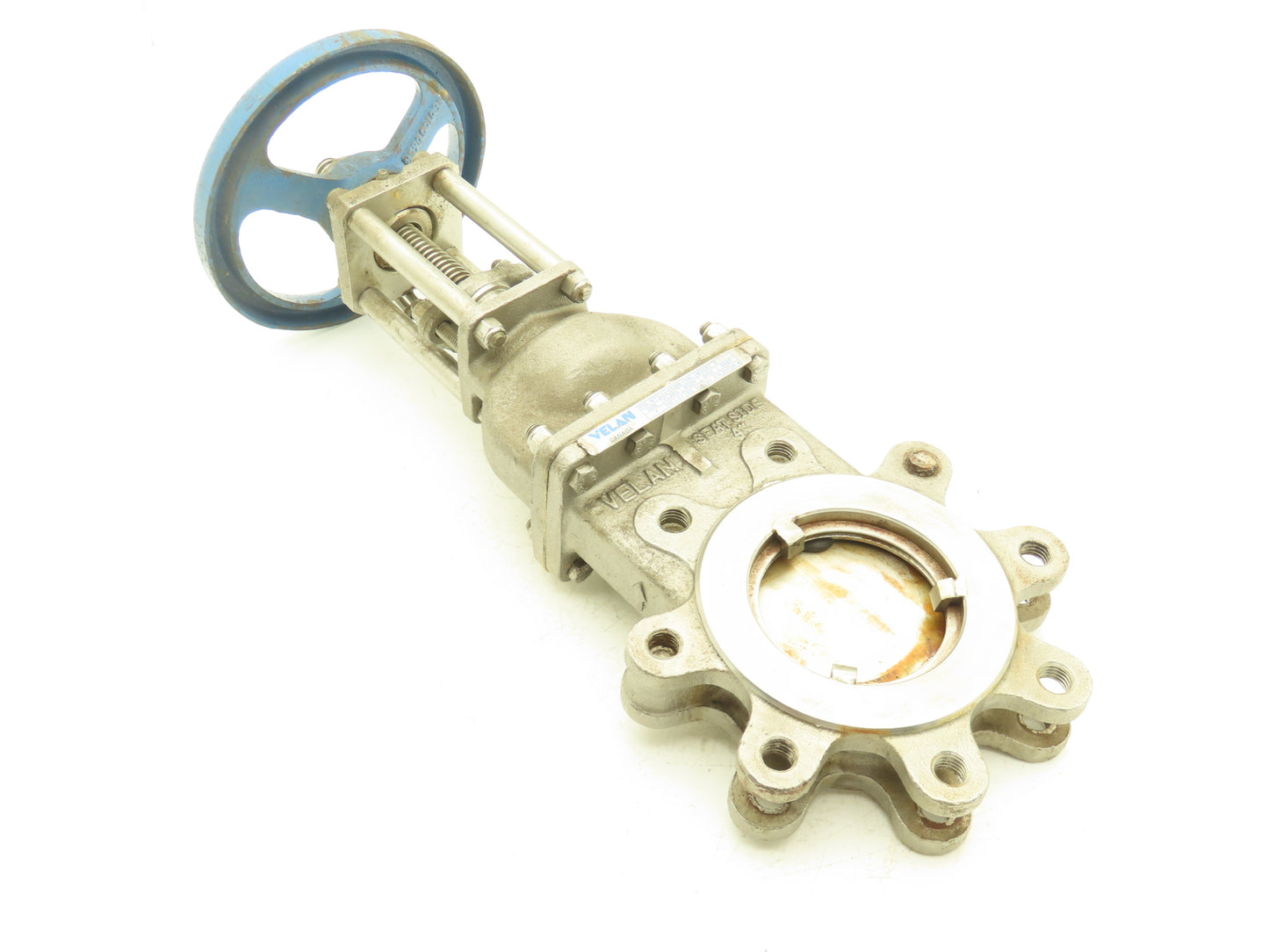 Velan L12-0320B-13BL 4" Stainless Knife Gate Valve 316SS Rising Stem Lug Style