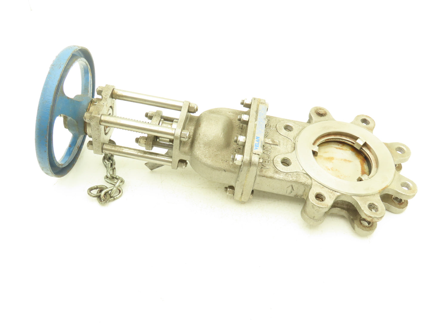 Velan L12-0320B-13BL 4" Stainless Knife Gate Valve 316SS Rising Stem Lug Style