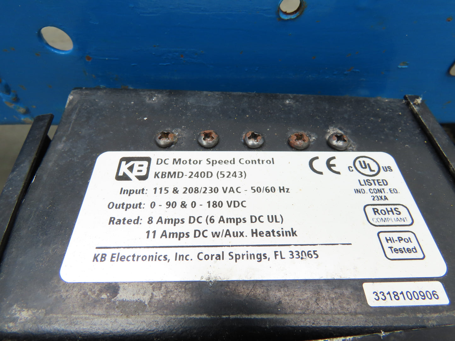 21.5"W x 10'L Slider Bed Conveyor 18"Belt 115V Variable Speed Drive 5-75FPM