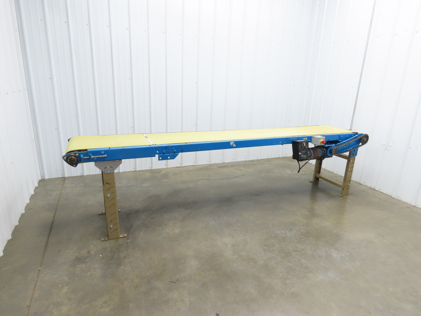21.5"W x 10'L Slider Bed Conveyor 18"Belt 115V Variable Speed Drive 5-75FPM