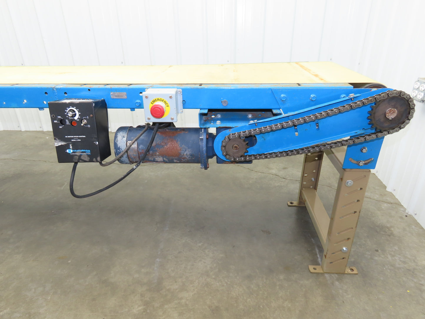 21.5"W x 10'L Slider Bed Conveyor 18"Belt 115V Variable Speed Drive 5-75FPM