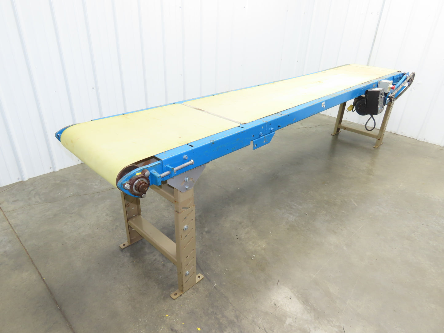 21.5"W x 10'L Slider Bed Conveyor 18"Belt 115V Variable Speed Drive 5-75FPM