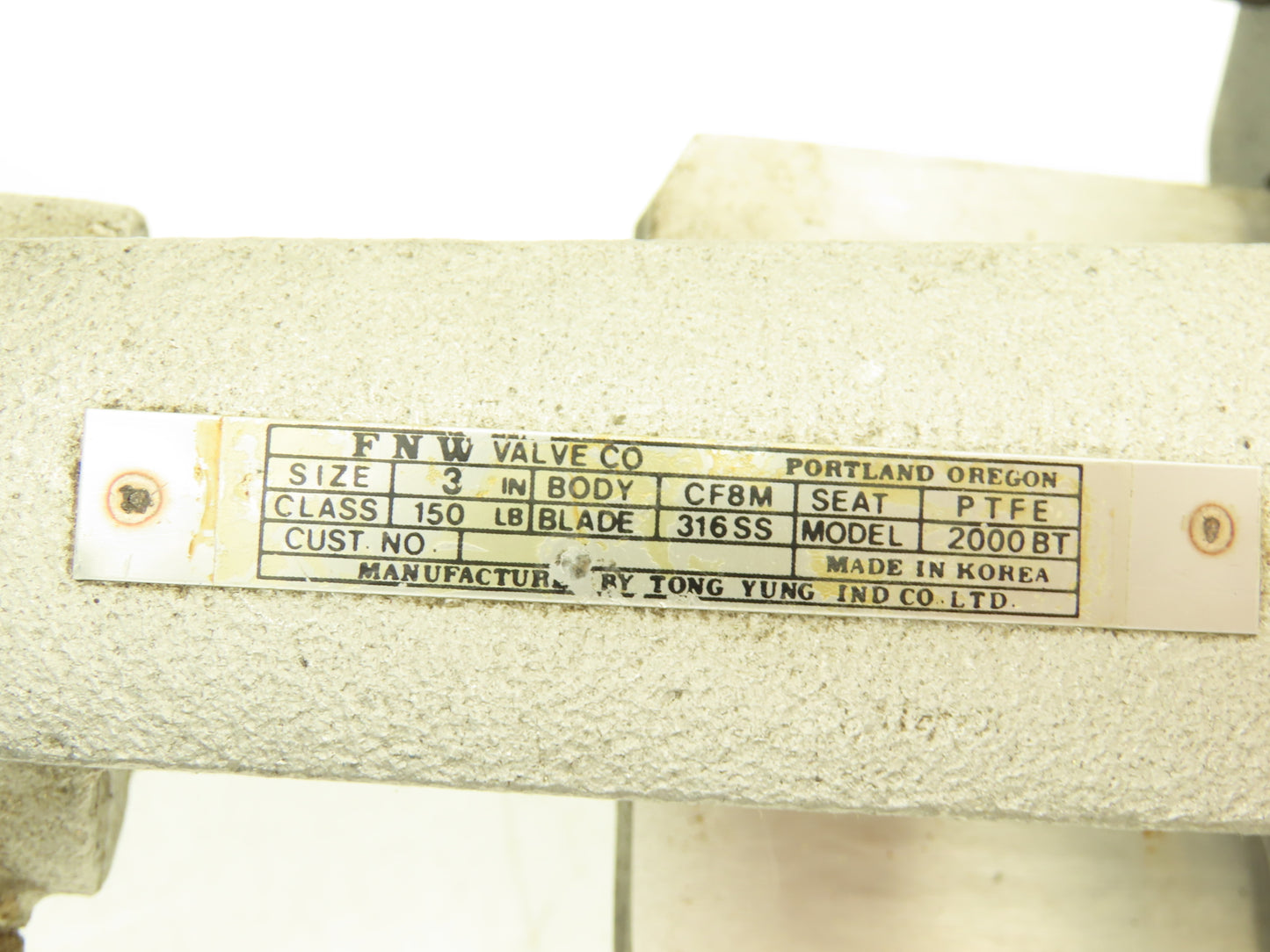 FNW 2000BT 3" Knife Gate Valve Rising Stem PTFE Seat 316 SS Knife Blade 9" Wheel