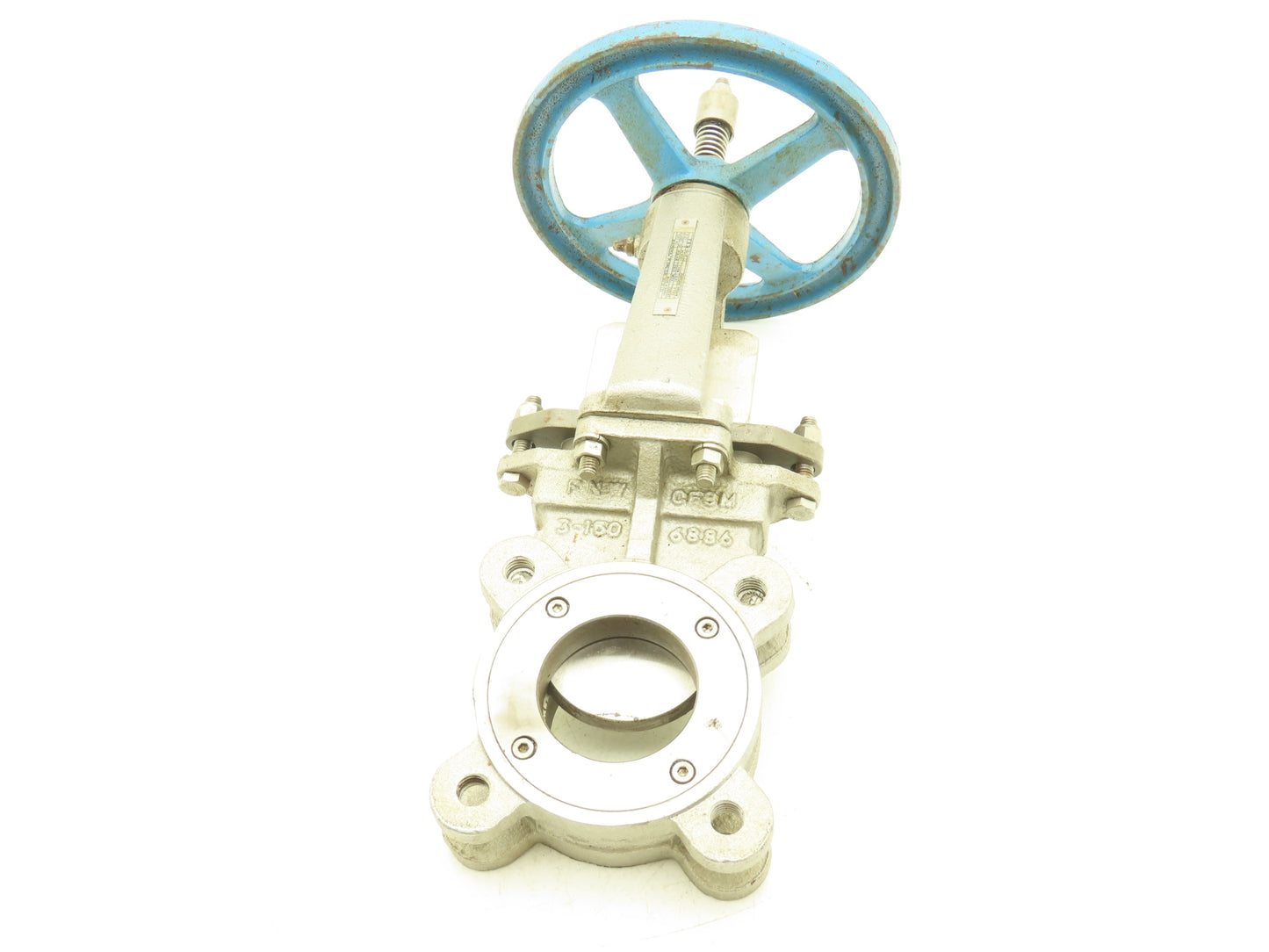 FNW 2000BT 3" Knife Gate Valve Rising Stem PTFE Seat 316 SS Knife Blade 9" Wheel