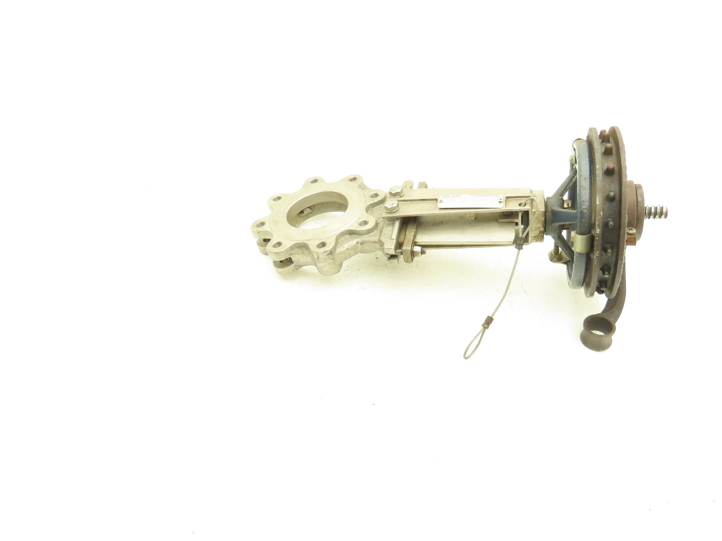 Fabri-Valve C37 4" Stainless Knife Gate Valve V-Port Rising Stem Metal Seat D1A2