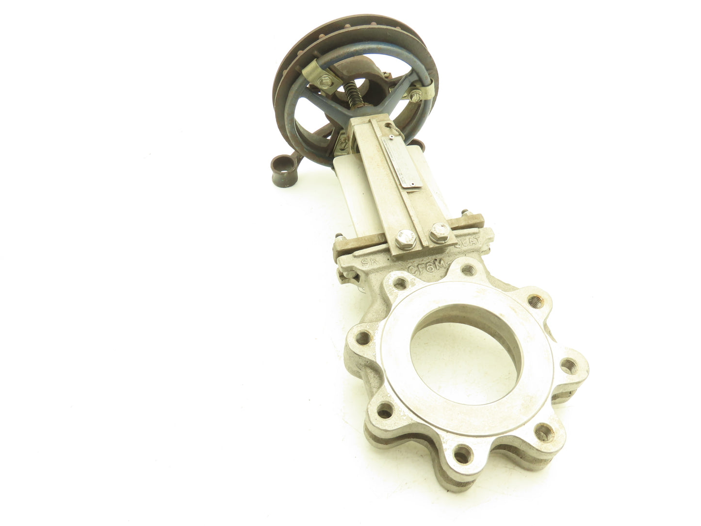 Fabri-Valve C37 4" Stainless Knife Gate Valve V-Port Rising Stem Metal Seat D1A2