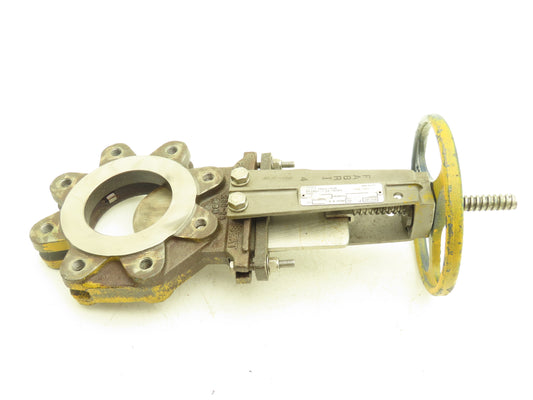 ITT Fabri-Valve C37S316 4" Stainless Knife Gate Valve Rising Stem Metal Seat