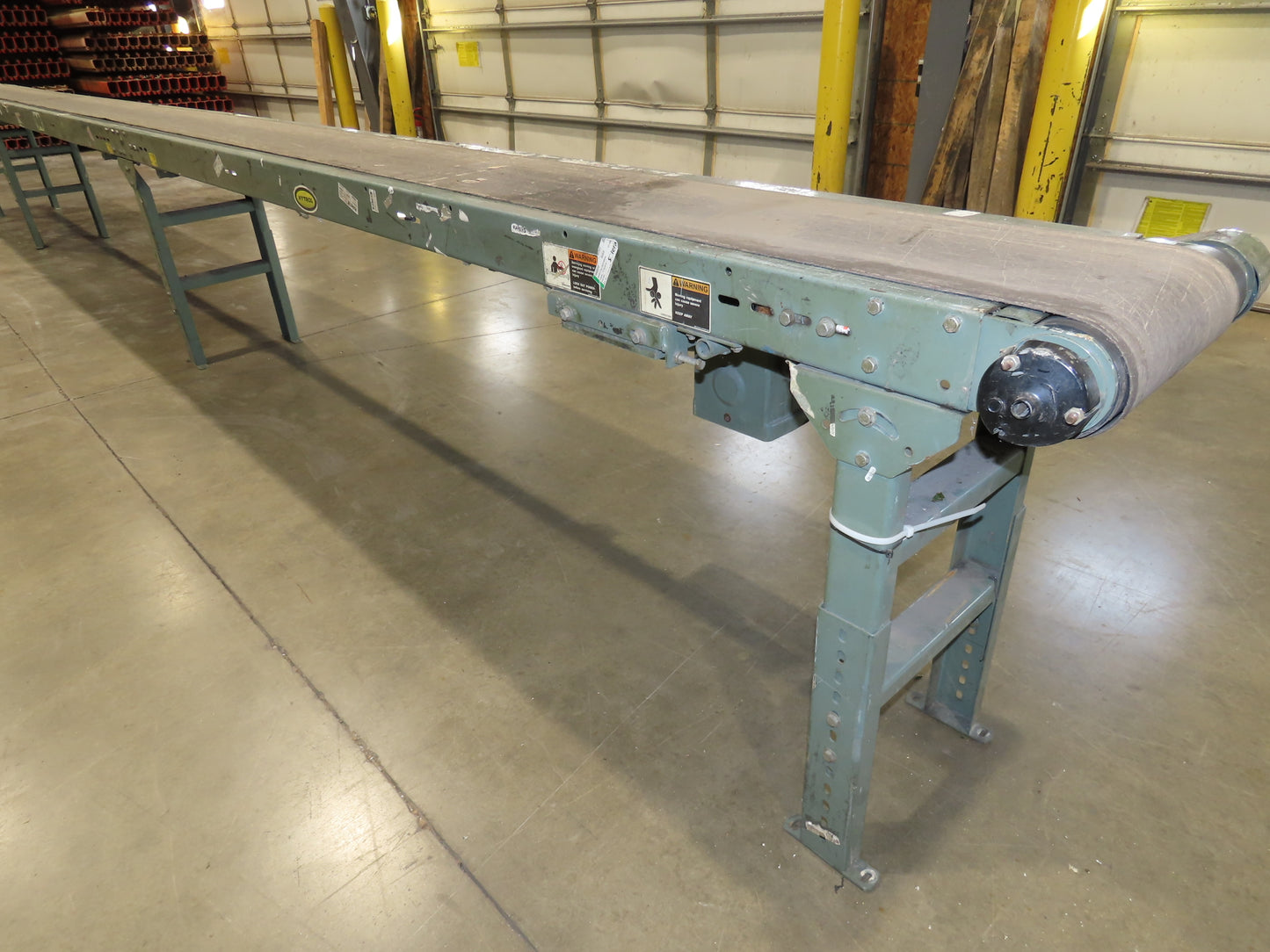 Hytrol 16"x 25' 11" Slider Bed Conveyor 12"Belt .5Hp 460V 3PH End Drive 70FPM