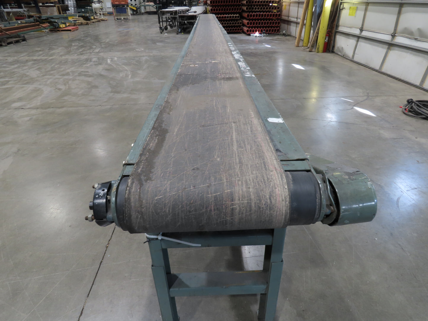 Hytrol 16"x 25' 11" Slider Bed Conveyor 12"Belt .5Hp 460V 3PH End Drive 70FPM