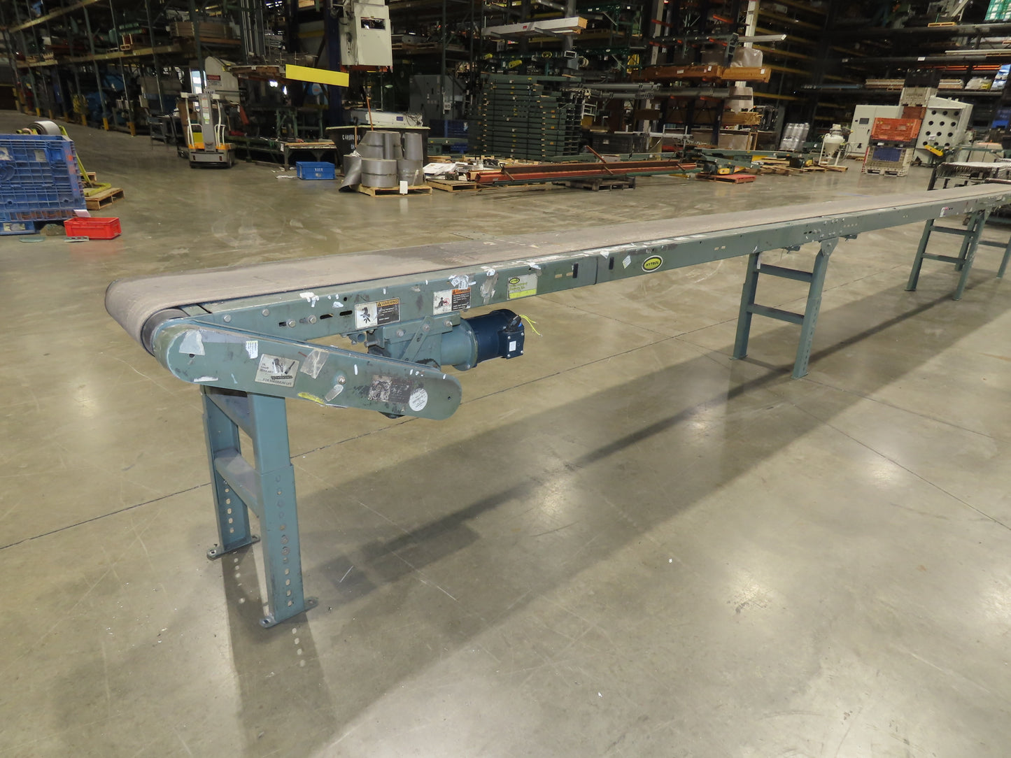 Hytrol 16"x 25' 11" Slider Bed Conveyor 12"Belt .5Hp 460V 3PH End Drive 70FPM