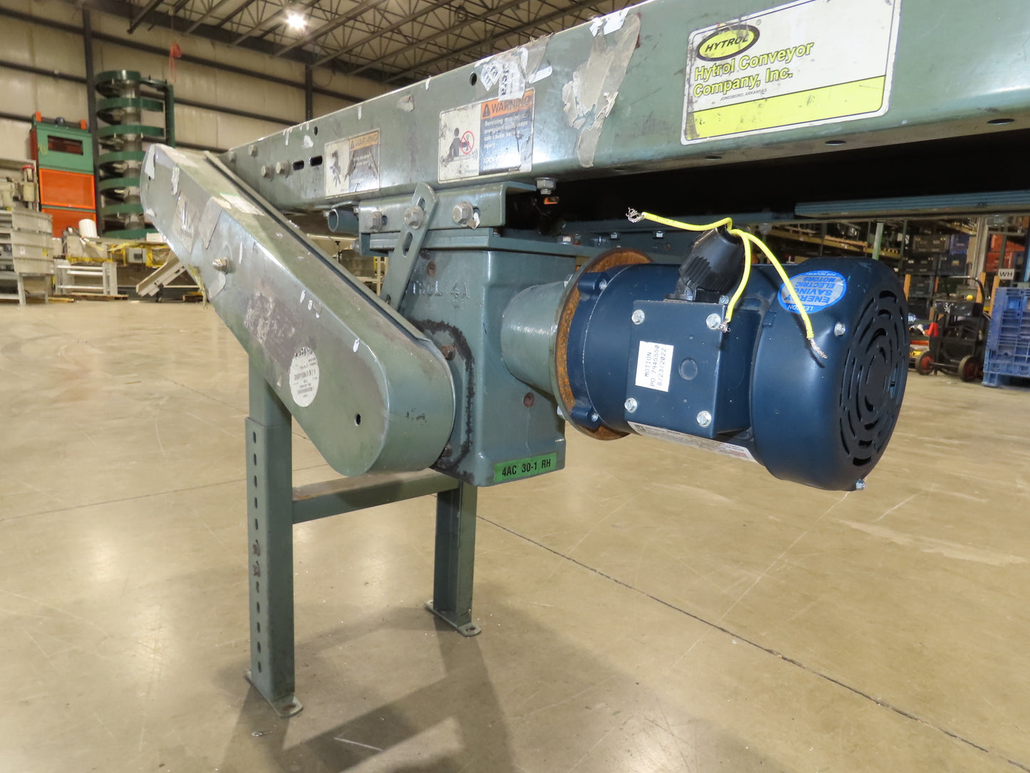 Hytrol 16"x 25' 11" Slider Bed Conveyor 12"Belt .5Hp 460V 3PH End Drive 70FPM