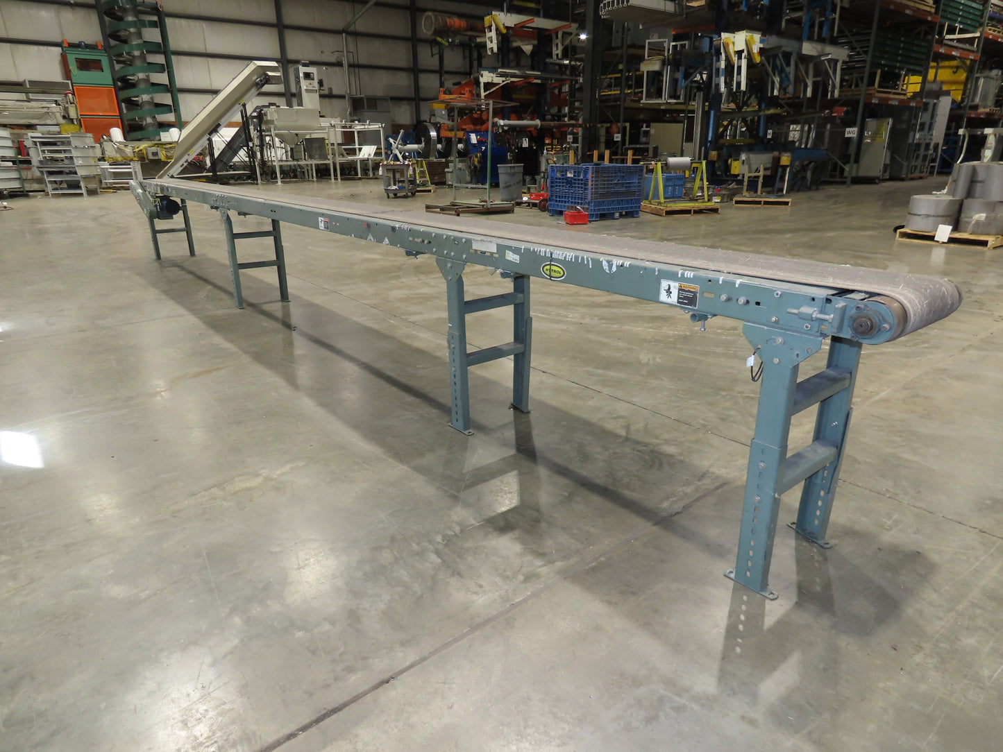 Hytrol 16"x 25' 11" Slider Bed Conveyor 12"Belt .5Hp 460V 3PH End Drive 70FPM