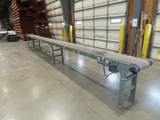 Hytrol 16"x 25' 11" Slider Bed Conveyor 12"Belt .5Hp 460V 3PH End Drive 70FPM