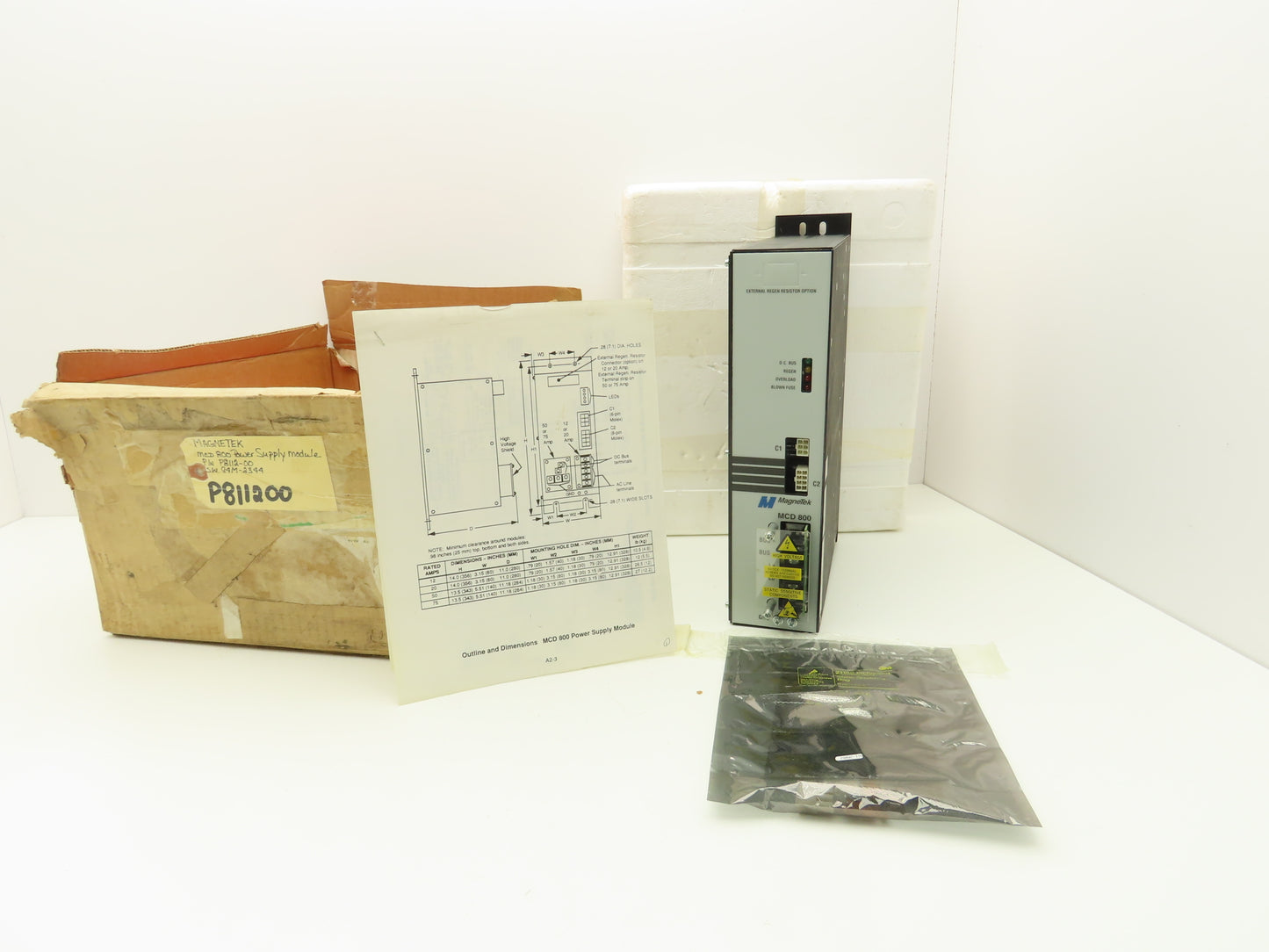 Magnetek MCD 800 Servo Amplifier Power Supply P8112 115VAC 1ph In 140VDC Output