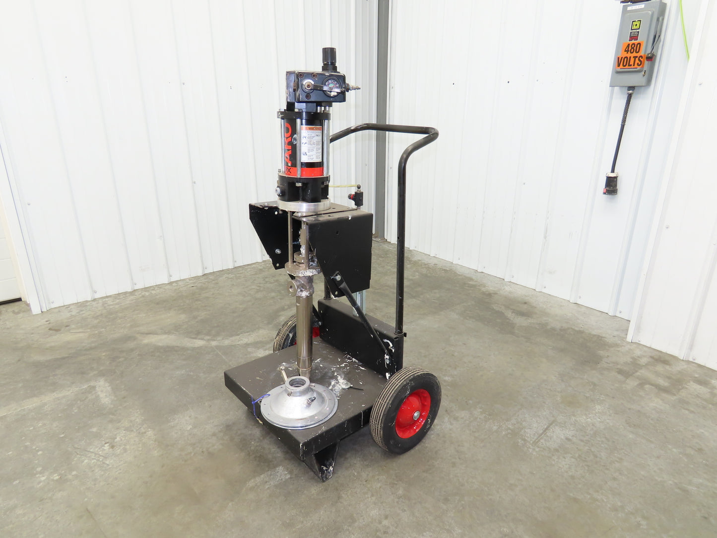 ARO AF0441-01 Pneumatic Extrusion Pump 6549 PSI 5 Gal Pail Lifter Unloader Cart