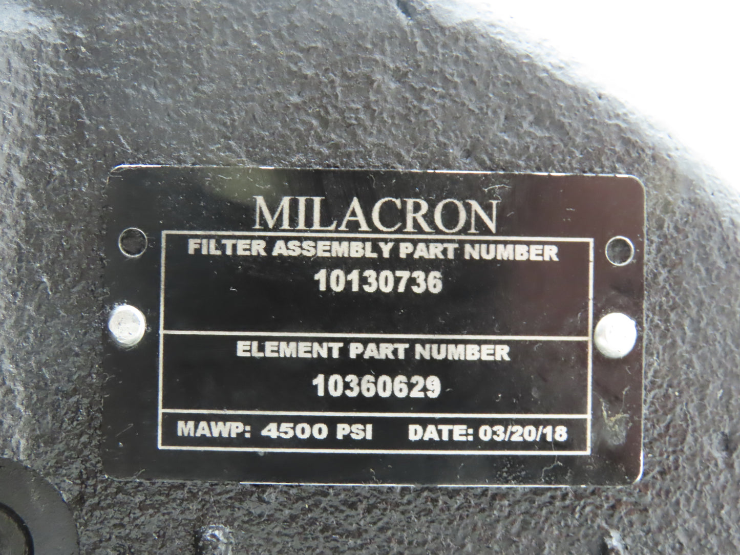 Milacron 10130736 Hydraulic Filter 4500psi 4-Bolt SAE