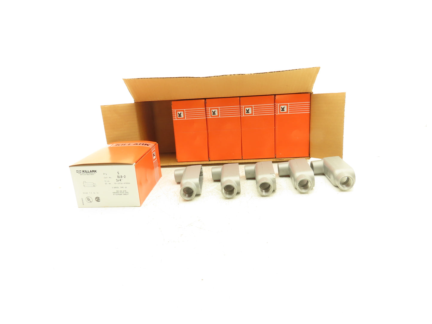 Killark OLB-2 Conduit Body 0 Series LB Size 3/4" Aluminum Lot of 25