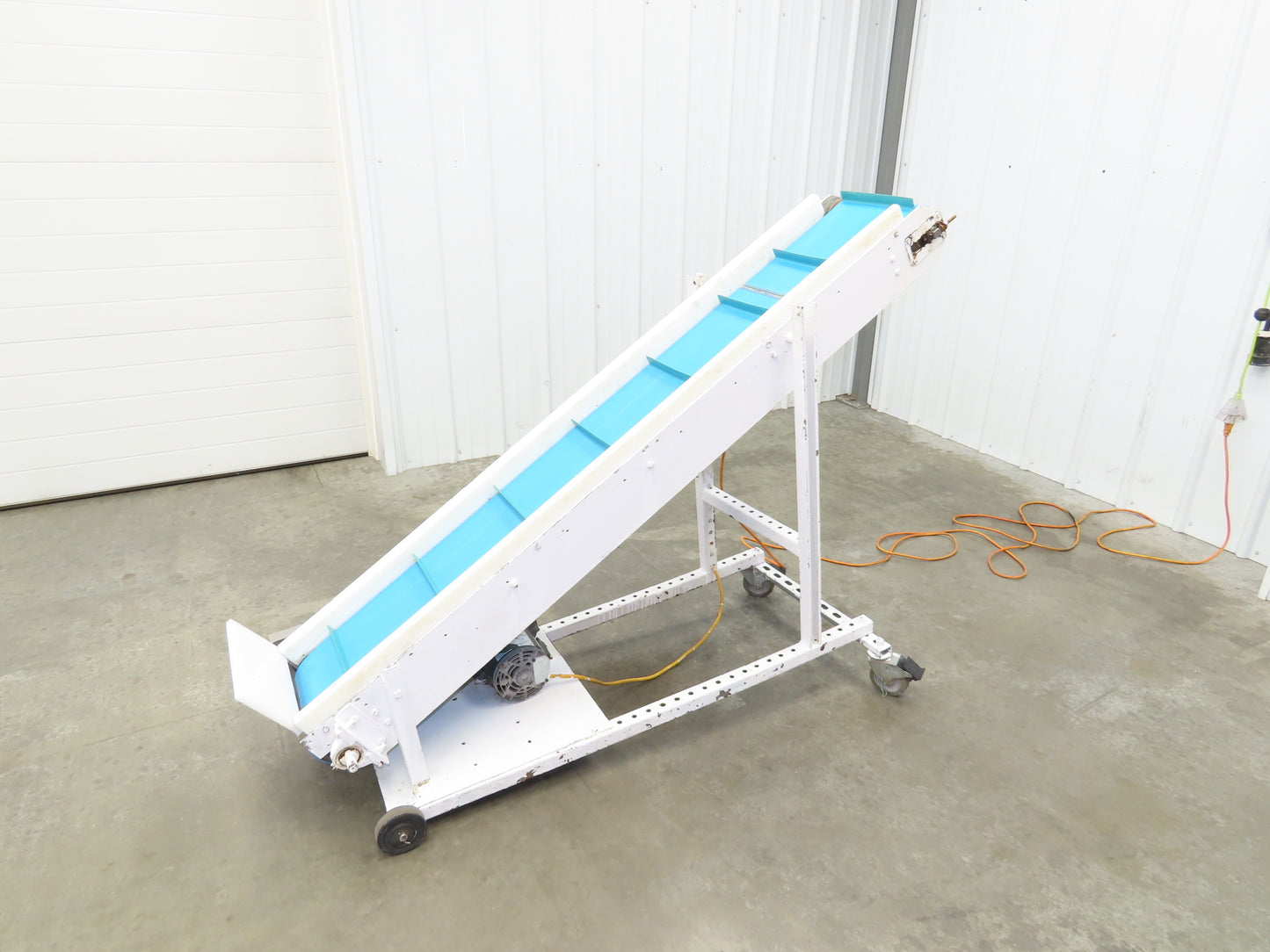 10"x 72" Portable Incline Conveyor Cleated Belt 115V 1PH Belt Drive 39FPM