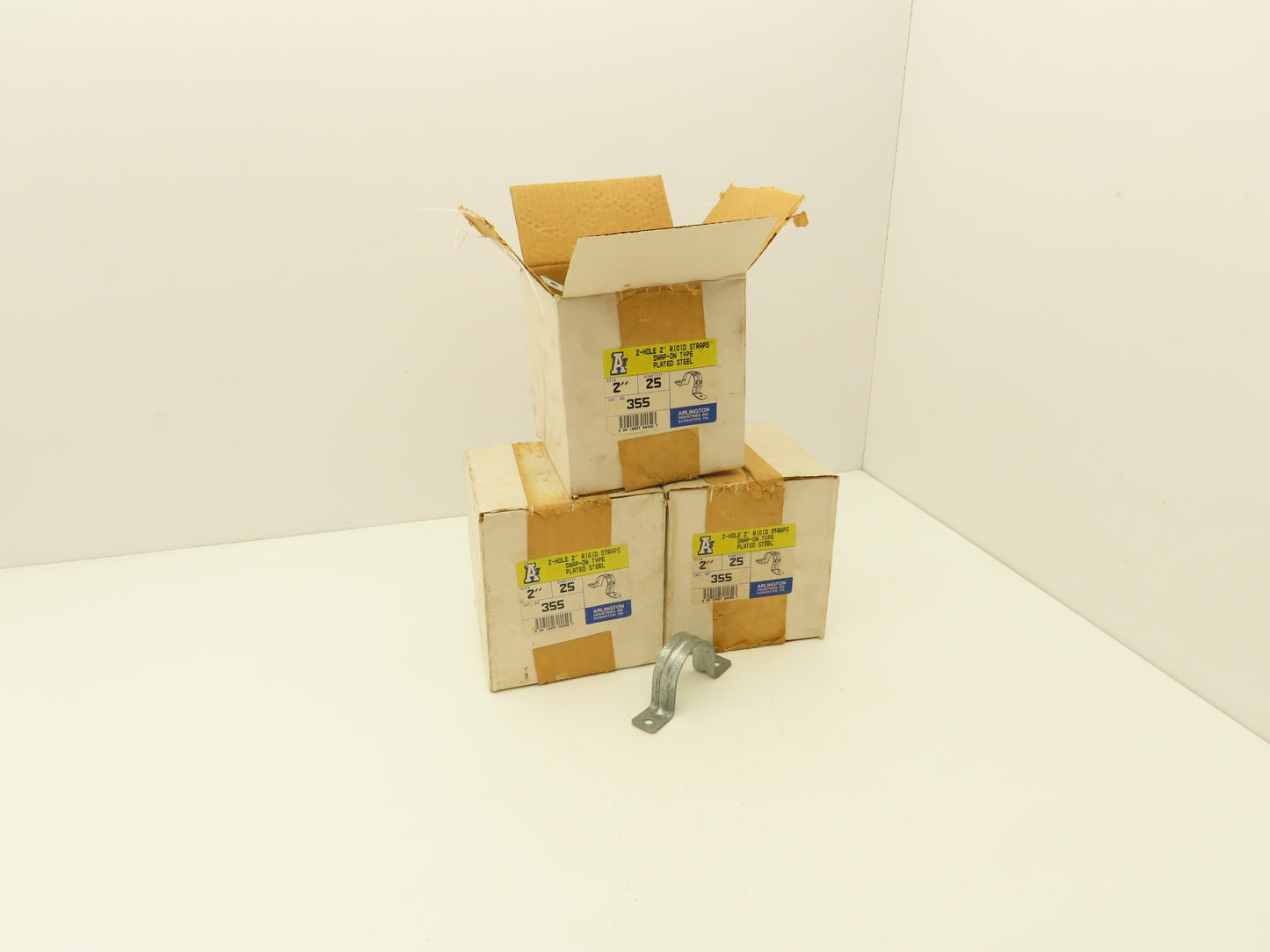 Arlington Industries 355 2" 2-Hole Rigid Conduit Strap Plated Steel Lot of 75