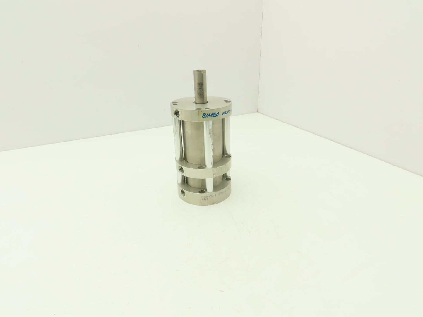 Bimba Flat 1 FOP-501.375/0.375-4M Air Cylinder 2.5"Bore 3-Pos 1-3/8"- 3/8"Stroke