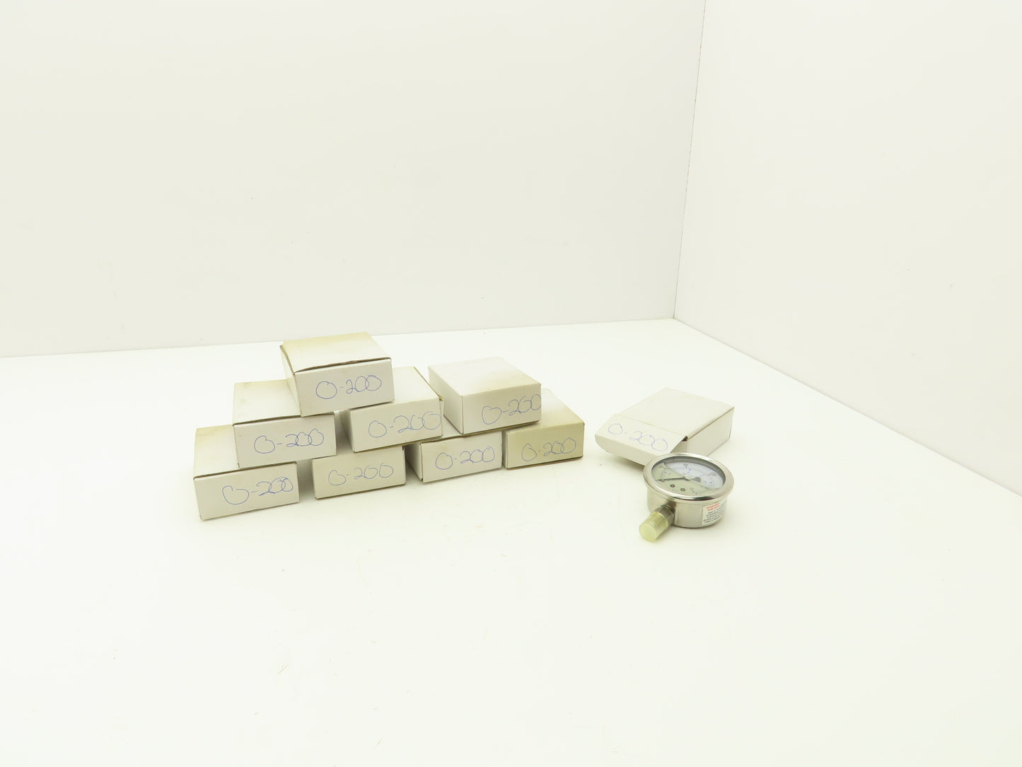 NA Pressure Guage 0-200 PSI 316SS Glycerin Filled ASME B40.1 Lot of 9 1/4" NPT