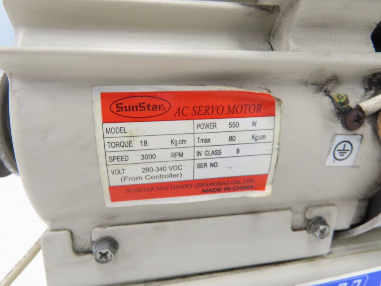 SunStar Fortuna S5AC55-3A-033 Industrial Sewing Machine AC Servo Motor 220V 3PH