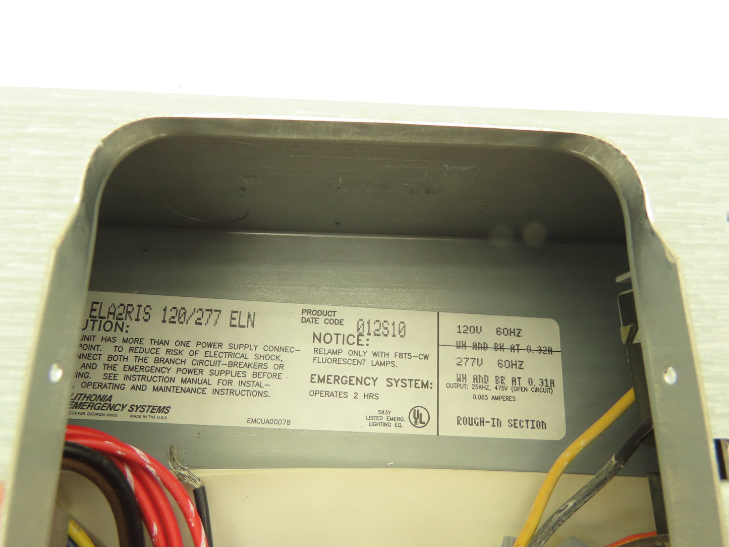 Lithonia Lighting ELA2RIS 120/277 ELN Green LED Rough-In Section Emergency Exit