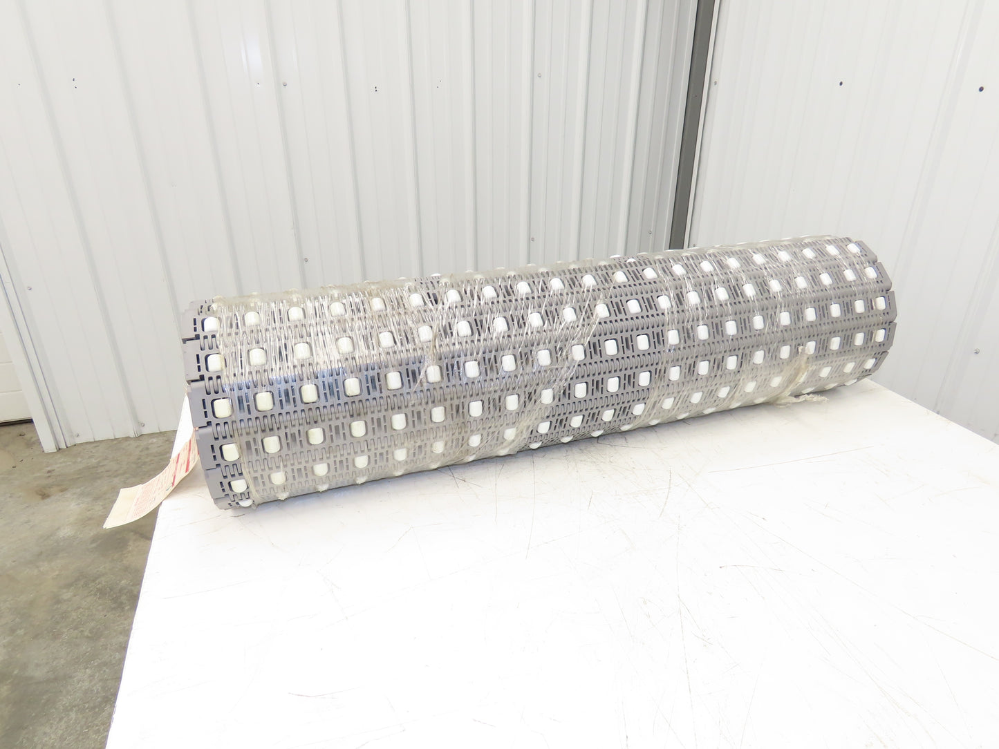 Intralox 400 42"W Transverse 90° Transfer Roller Top Conveyor Belt Gray 10'L