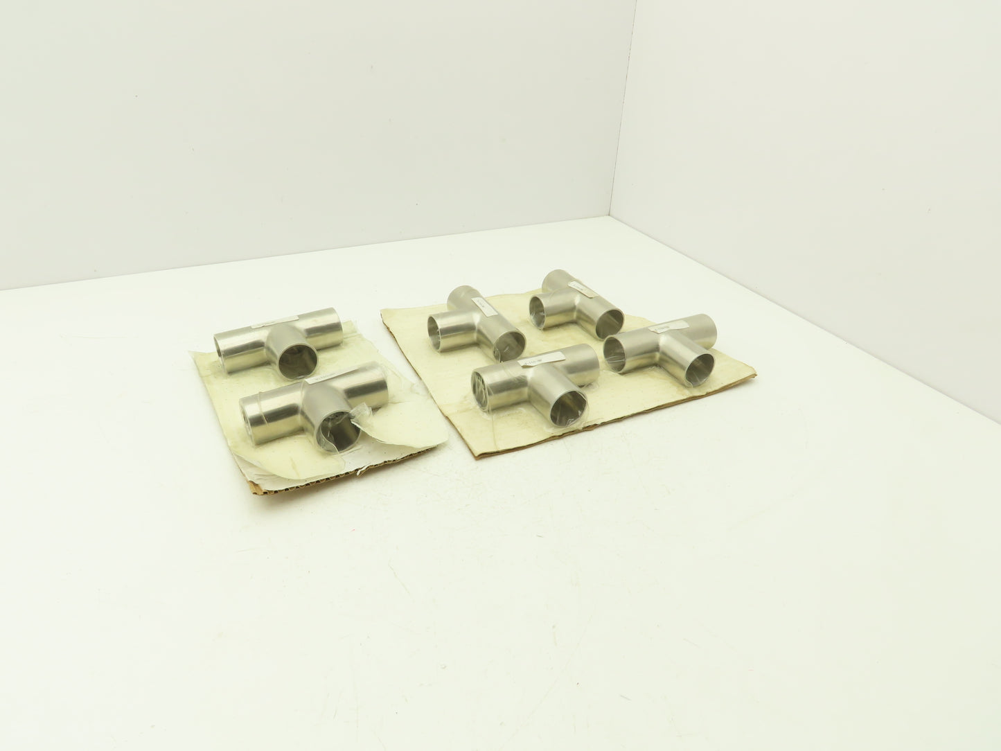 1-1/2" OD Butt Weld Vacuum Tee Stainless Steel Satin Finish A = 2.25" Lot of 6