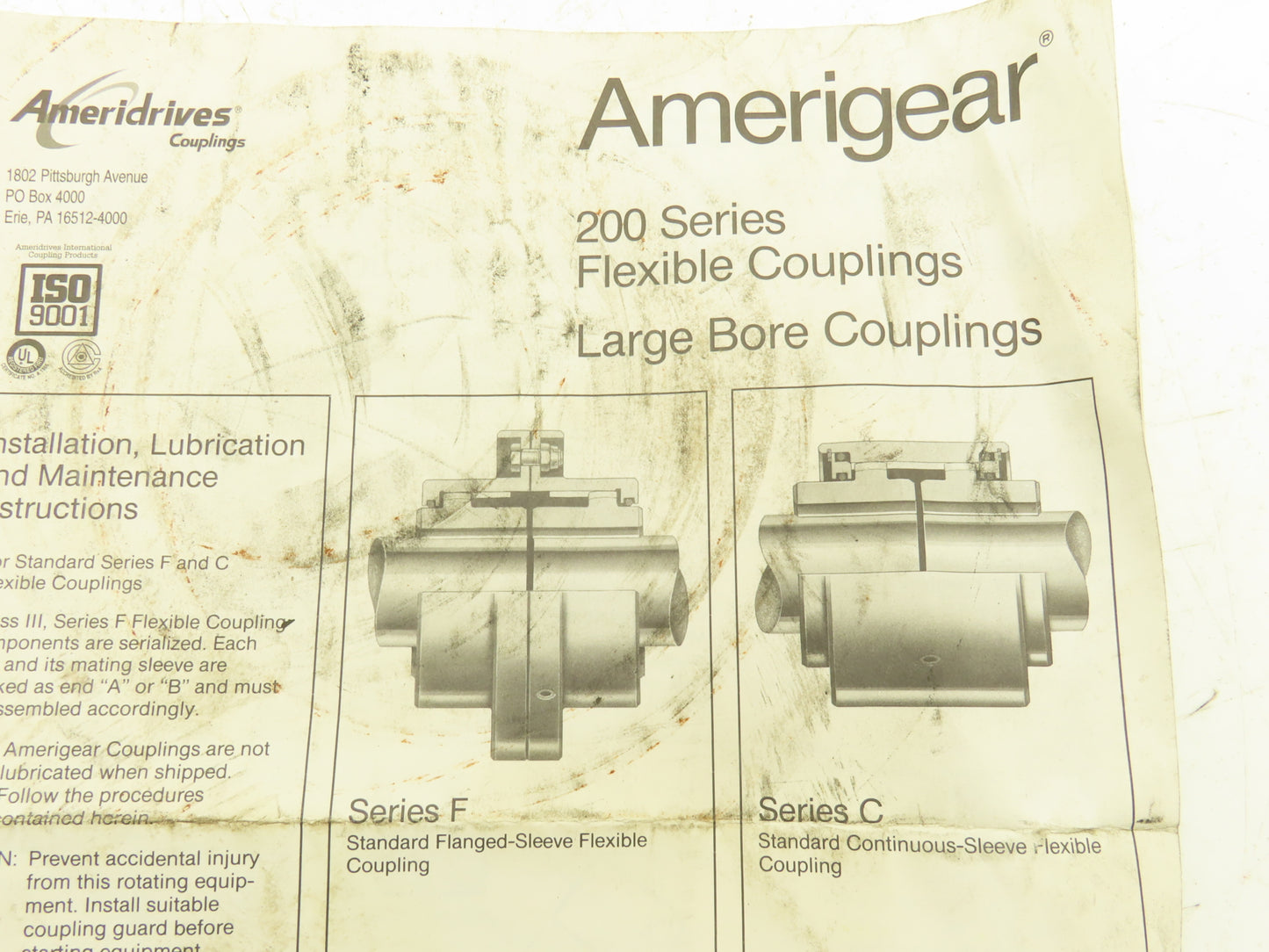 Amerigear Series 200 FS Flexible Gear Coupling Hub & Sleeve 2-3/8"Bore 7" Flange