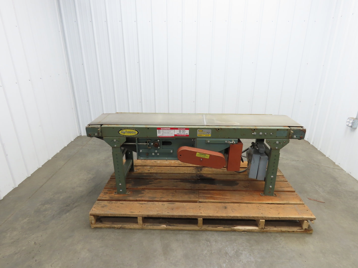 Hytrol 18"x 76" Slider Bed Conveyor 14"Belt 1/3Hp 115V 1PH Center Drive 18FPM