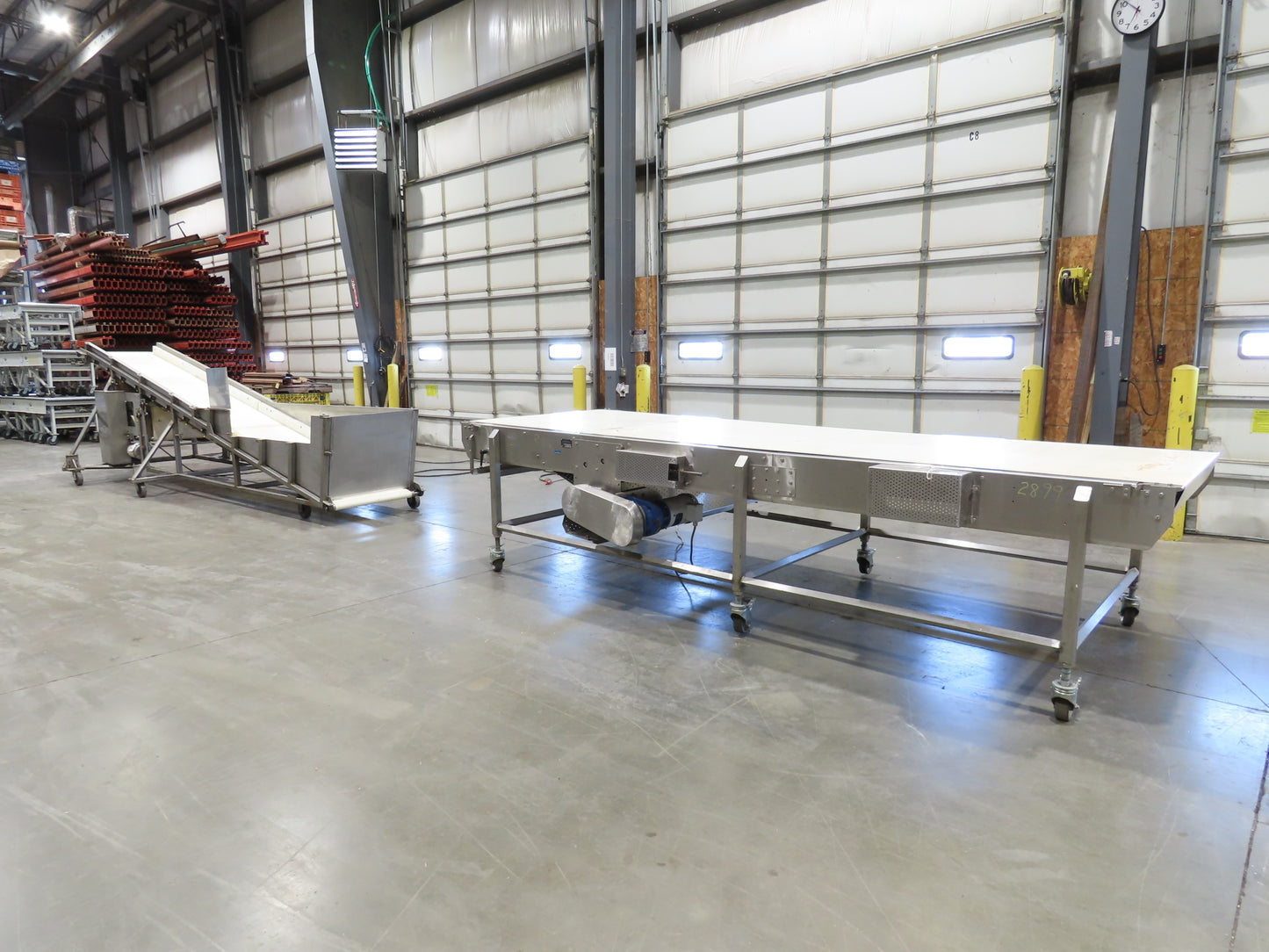 56"x 13' 4" Stainless Portable Slider Bed Conveyor 52"Wide Belt 480V 3PH 100FPM