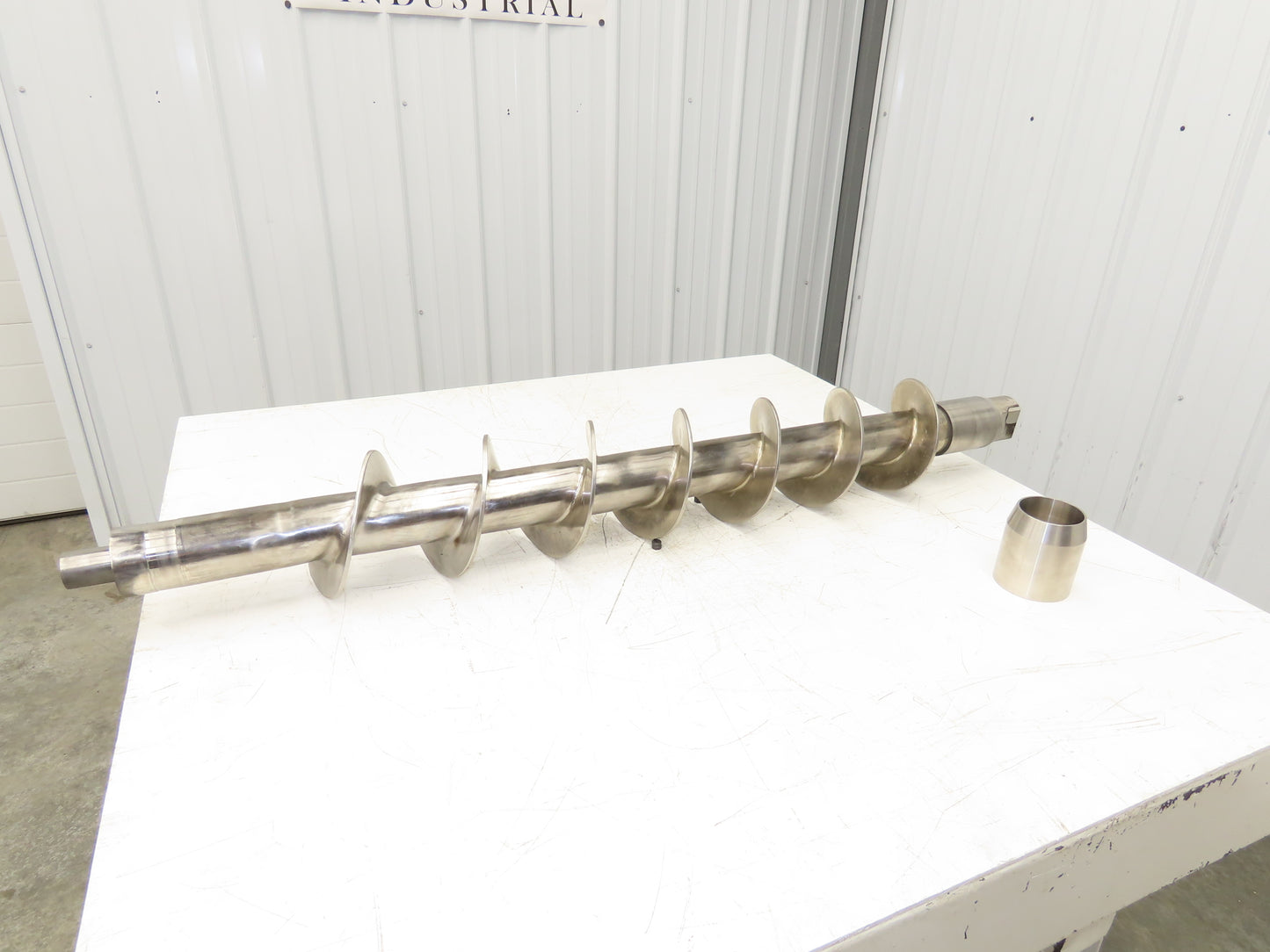 Stainless Steel Screw Feed Auger Food Grade 6-9/16" OD 50-1/2"L Custom