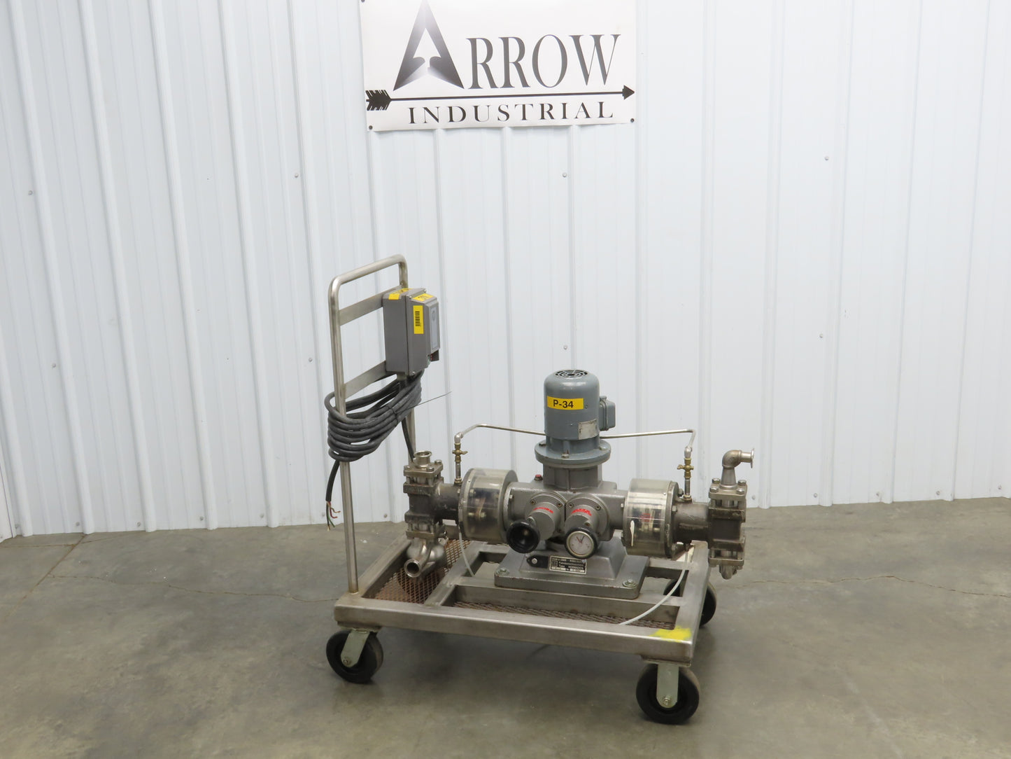 Bran & Lubbe N-J 32 Dual Metering Pump Tri-Clamp Sanitary Cart .75kw 480V 3PH