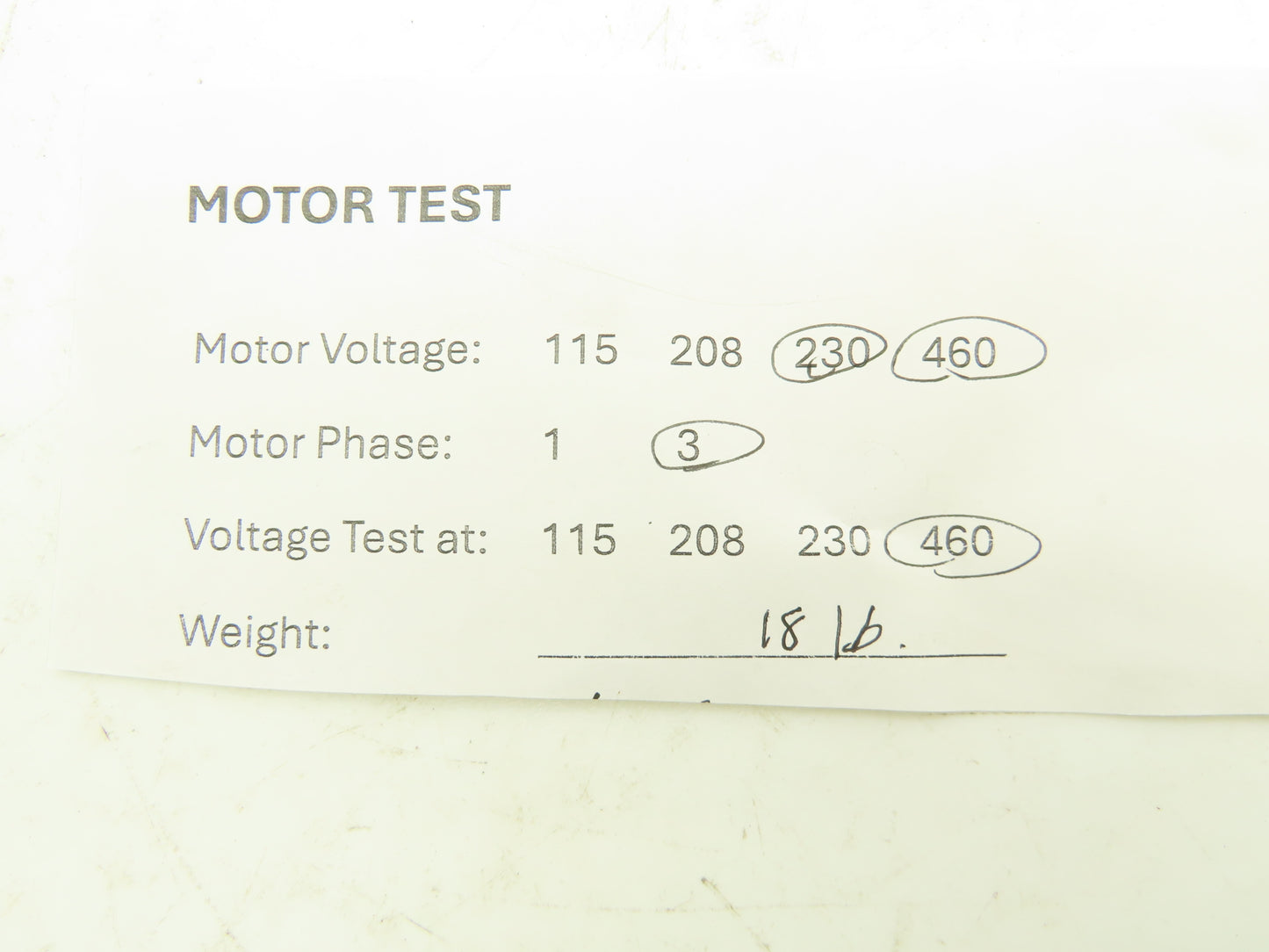 Baldor 2221613 Pump Motor 1Hp 3450rpm 230/460V 3PH 42YZ Slot Shaft 15-Min Duty