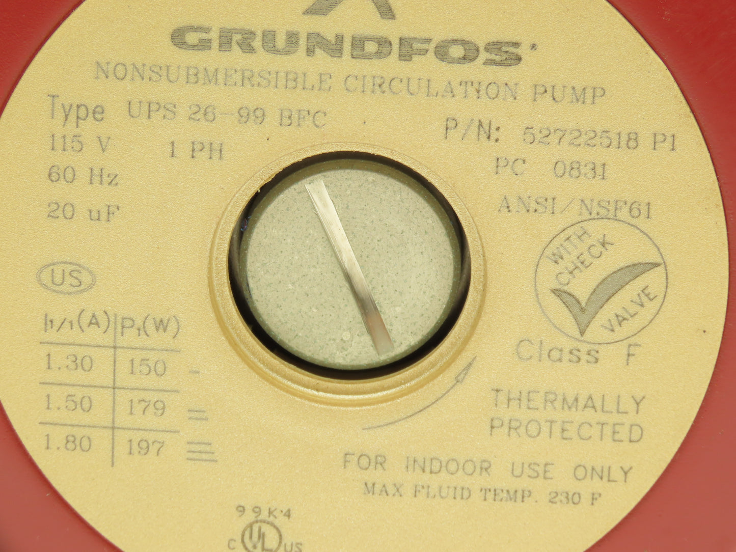 Grundfos UPS 26-99 BFC Bronze Circulator Pump 3-Speed 33gpm 115V 52722518P1