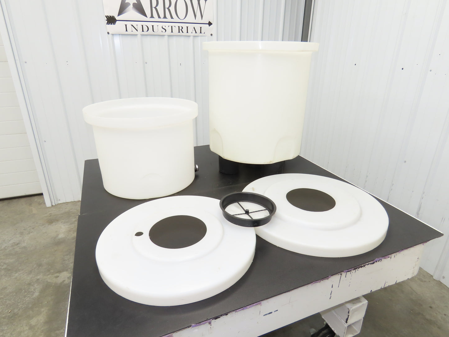 HDPE Polyethylene Plastic Water Mix Tank with Lid & Drain 40/80 Liter Lot of 2