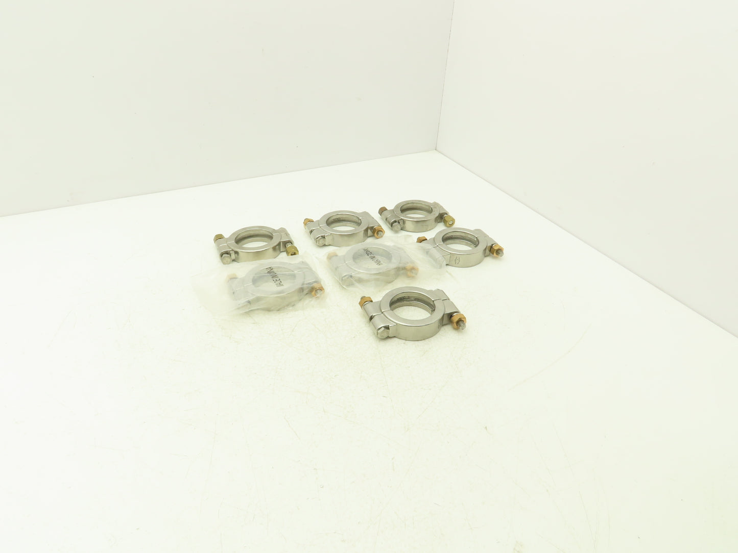TL China 13MHP-2-304 Double Bolted Sanitary Clamp 2" Pipe High Pressure Lot of 7